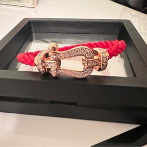 Vibrant Red Bracelet with Rose Gold Buckle